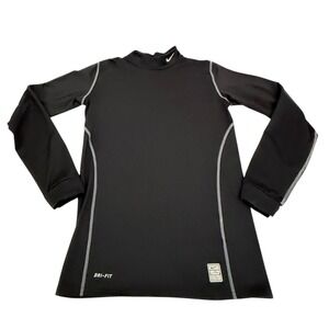 Nike Pro Combat Dri-FIT Mens XL Black Long Sleeve Mock Neck Compression Shirt